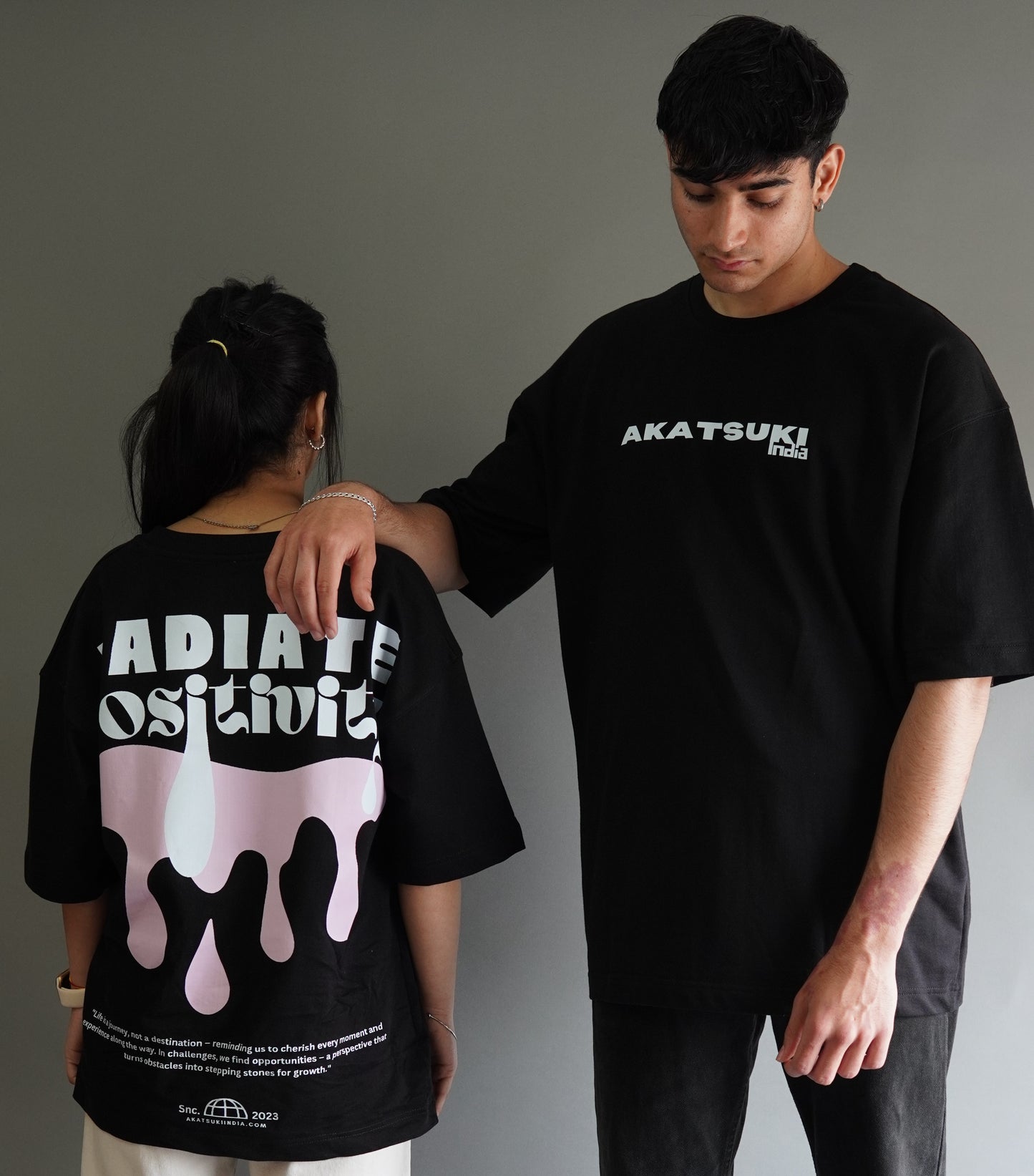 Radiate positivity oversized Black T-shirt