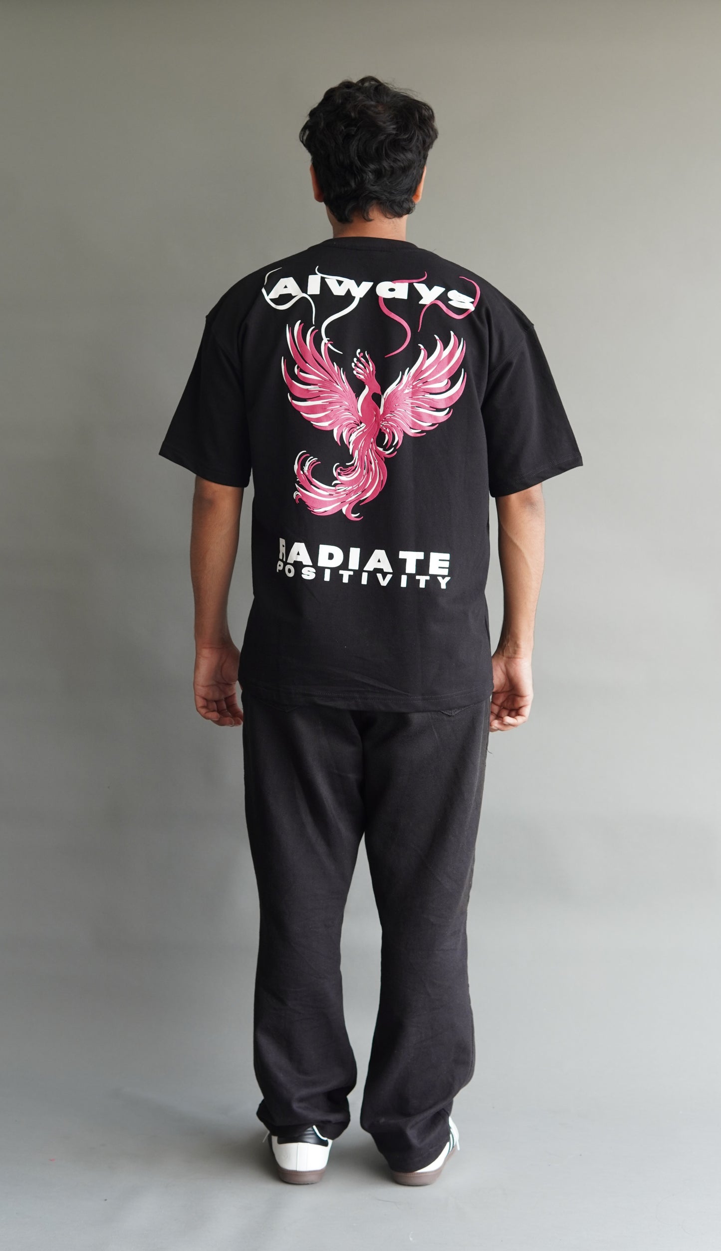 Radiate Positivity Black Oversized Tee